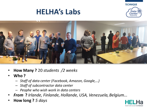 HELHa Data Center Engineering Certification - Lab in 2018 - Results of Feedback - higher education - experience